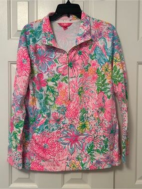 Lilly Pulitzer UPF 50+ Skipper Popover Paradise Found Floral Size Medium